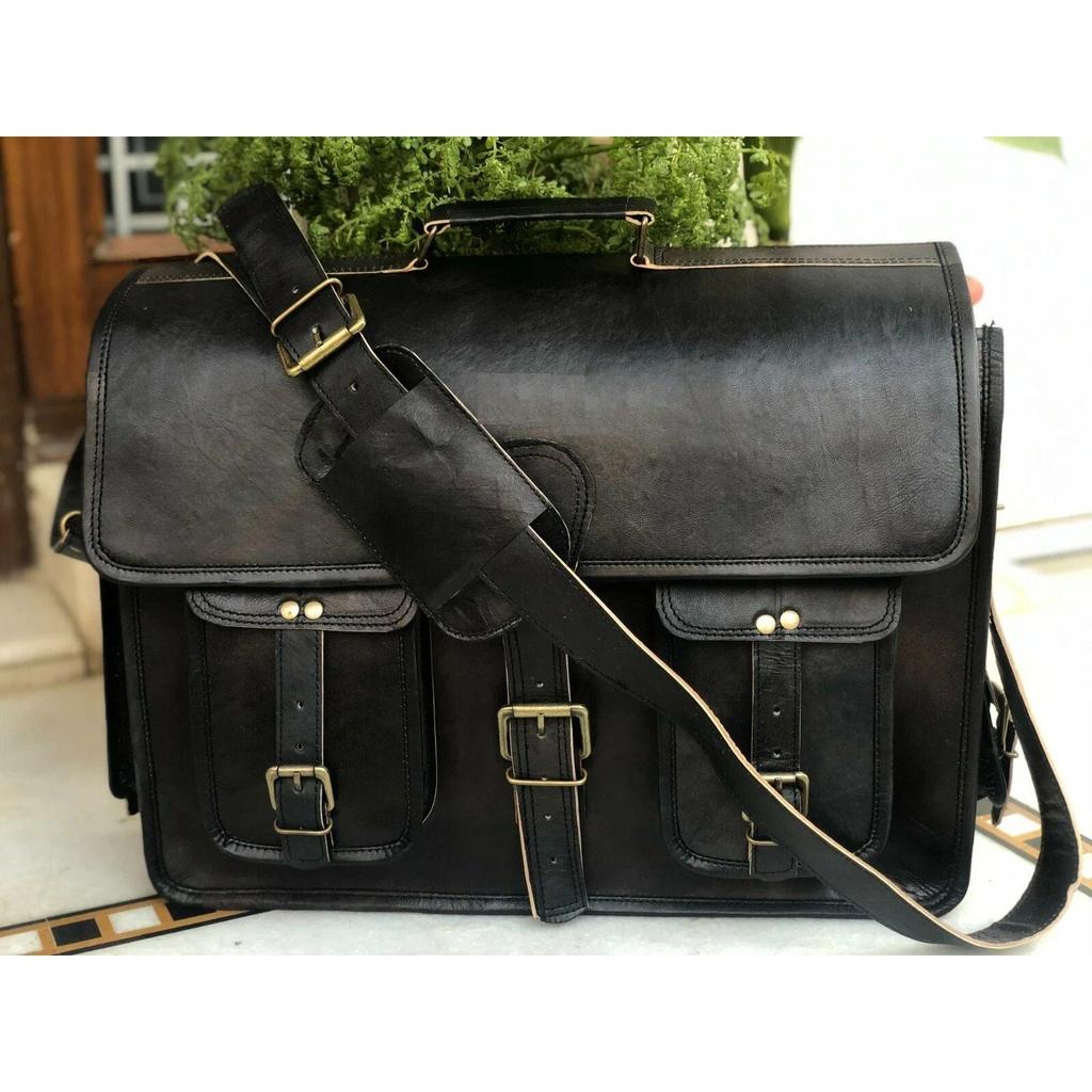 Handmade Leather Briefcase Laptop Messenger bag best computer satchel