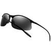 SUNGAIT Polarized Sports Sunglasses for Sunglasses with Fashionable UV Protection Men's Running, Unisex, Black, Men's Shades, (Black Frame/Gray Lens)