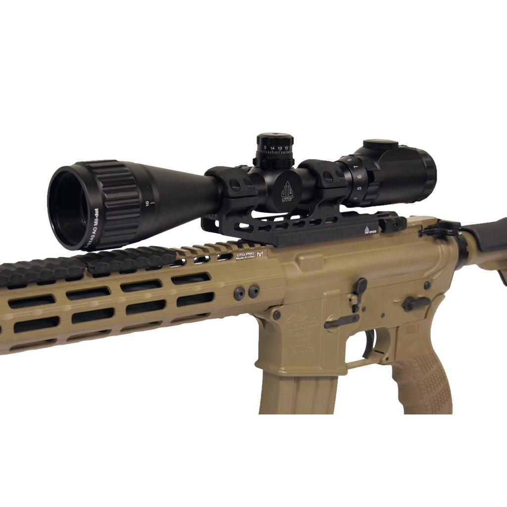 UTG ACCU-SYNC 1in High Profile 50mm Offset Picatinny Rings Black[AIR12250]