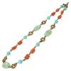STEPHEN DWECK Turquoise/Coral Chain Necklace Gold/Red/BlueUsed