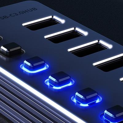 USB3.0 Adapter Dock Station Featuring 4/7/10 Port 5Gbps DC2V for Fast Data Transfer and Device Charging