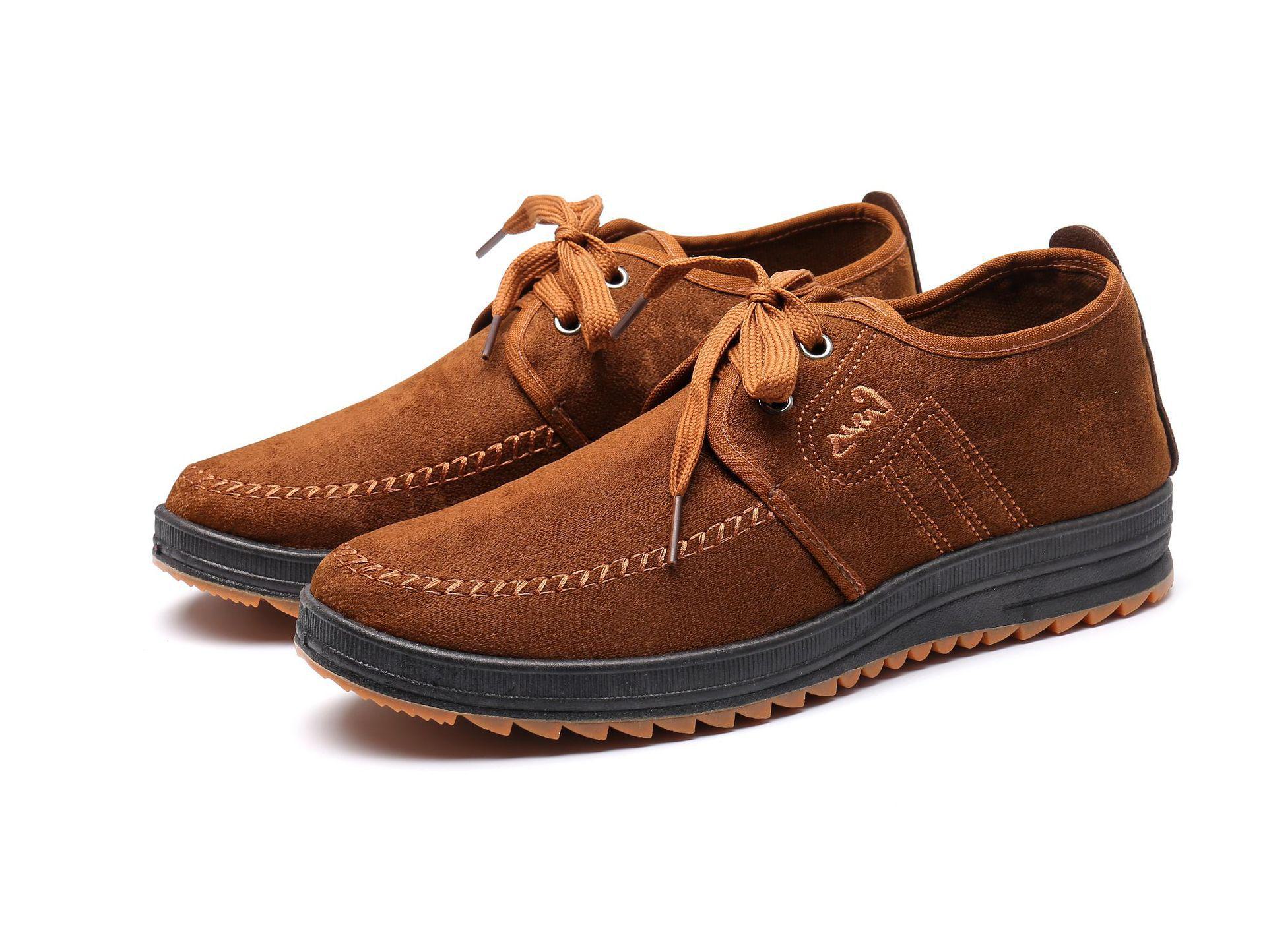 

Мужские парусиновые туфли Old Beijing: Удобные туфли без застежек, подошва из коровьей кожи и бархат для людей среднего и пожилого возраста. 43 верблюд