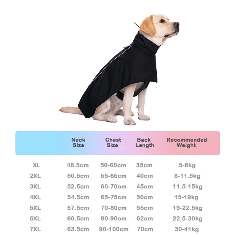 Imperméable pour chien Réfléchissant Réglable Poncho pour animal de compagnie Pour Labrador Golden Retriever Corgi Chien de grande taille moyenne Manteau d'extérieur (as the picture,2XL)