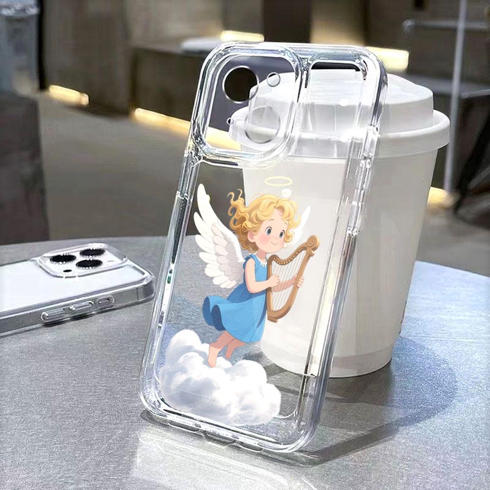 Angel with Harp on Cloud Phone Case for Xiaomi Redmi Note 15 14 13 12 11 10 9 8 7 Pro Plus Soft Shockproof Protective Cover
