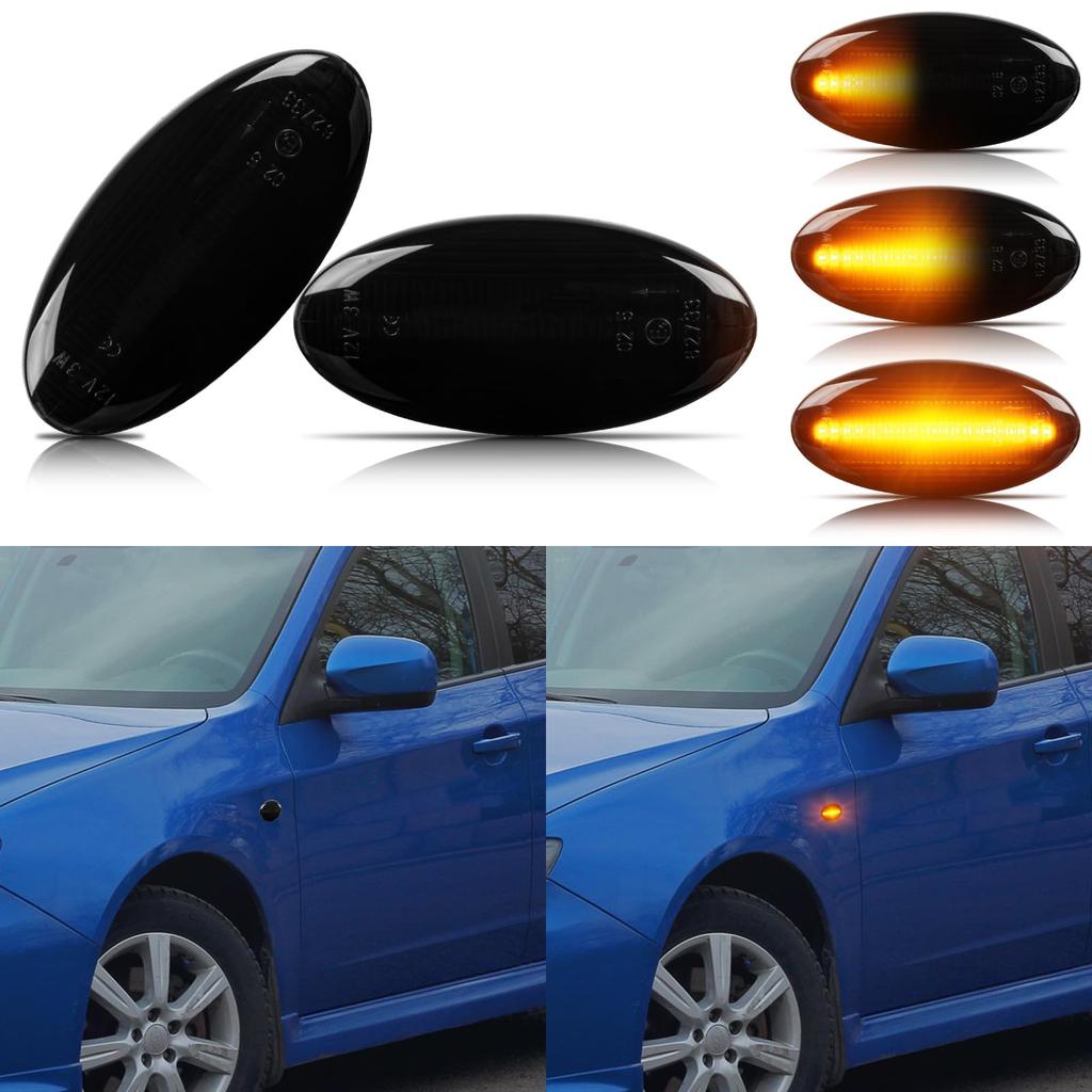 POPMOTORZ Subaru LED Side Markers and Turn Signals for Flowing Smoke Lens Impreza/XV/Anesis/Sport/G4/WRX/Forester, Lights,
