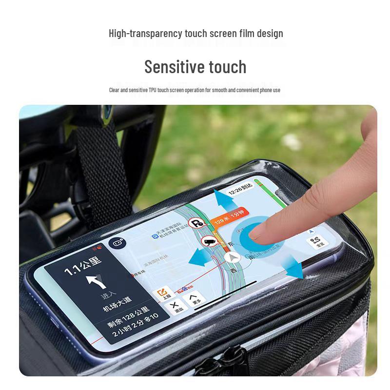 Large-Capacity Waterproof Storage Bag with Front Pocket for Electric Scooters & Bicycles