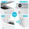 4.5L White Bathroom Trash Can with Toilet Brush Large Capacity Self Sealing Slim Bin Narrow Garbage Can Bathroom Accessories