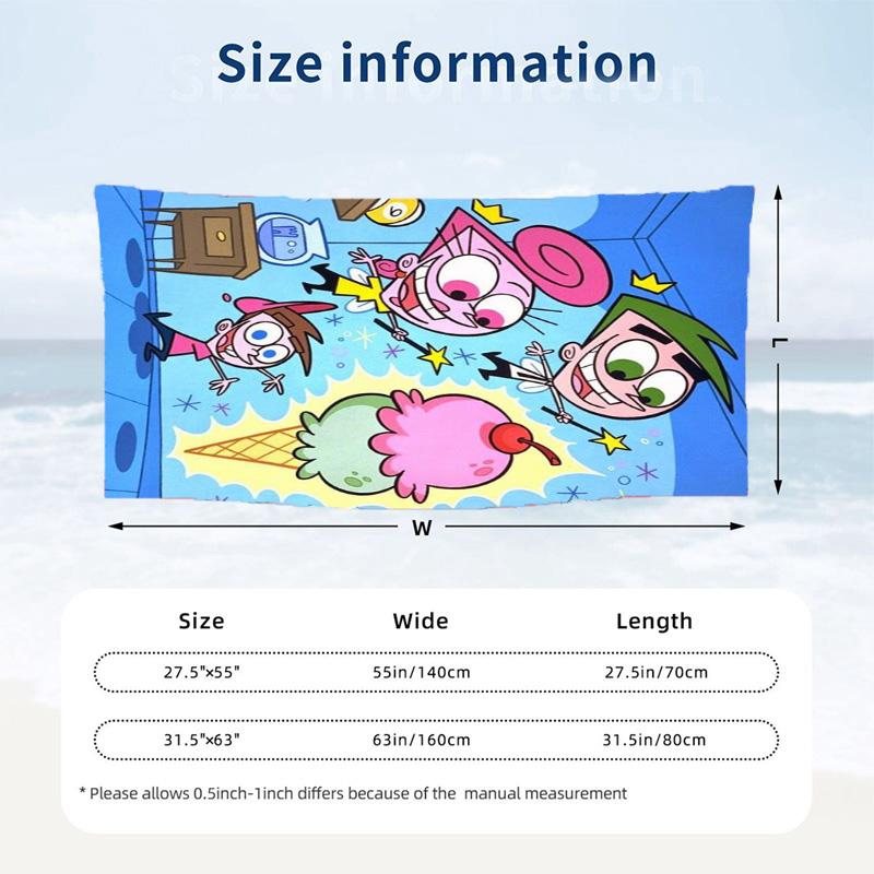 Fairy Oddparents Beach Towels Also Serve As Bath Towels Summer Essential a Musthave for the Outdoors the Beach and the Pool