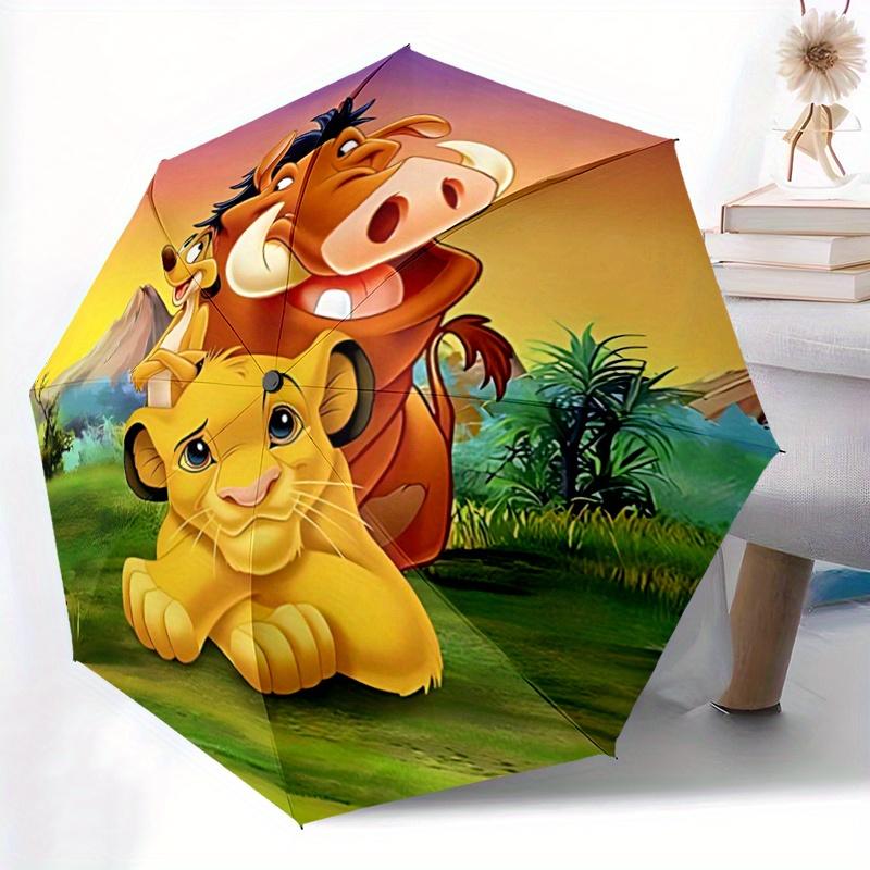 1pc Simba and Pumbaa Automatic Opening and Closing Umbrella - Suitable for Various Occasions, Outdoor Activities, Lightweight and Durable Au