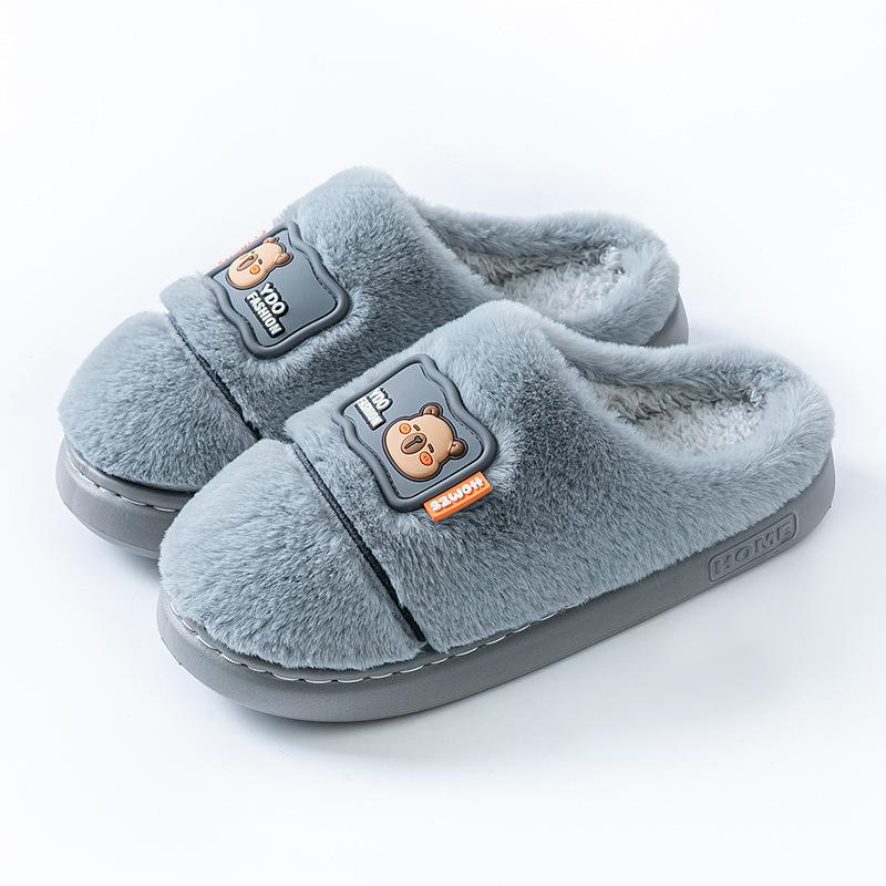 Cotton slippers autumn and winter thick-soled indoor home use lightweight velvet warm couple shoes