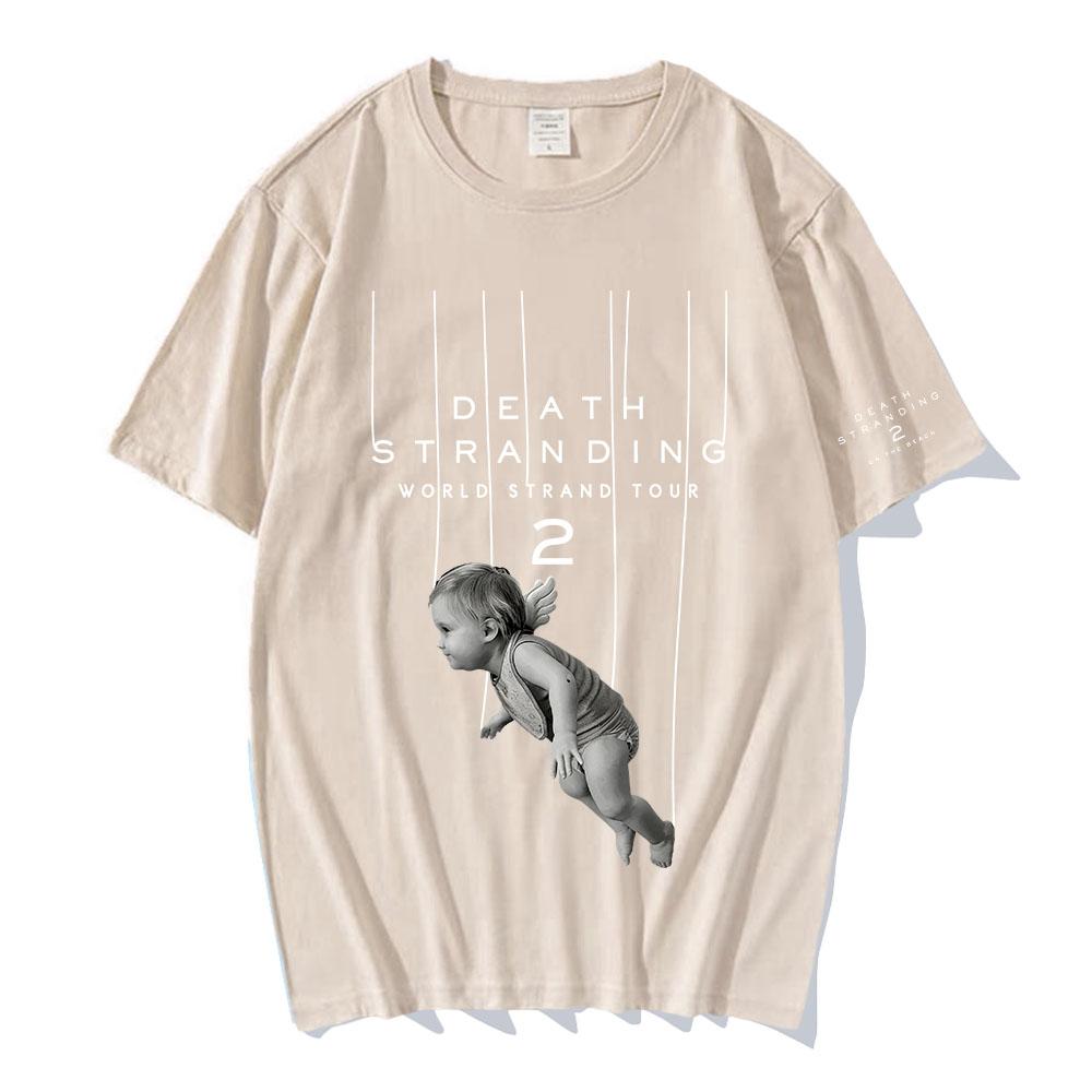 Drawbridge Design Graphic Tees Game DEATH STRANDING 2 ON THE BEACH T-shirt Unisex Streetwear Cotton Short Sleeve Mens Tee-shirt