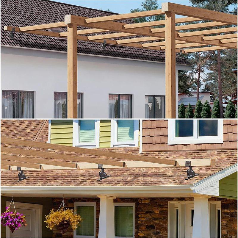 For Wood For Wood Cover Gazebo Heavy Duty Pergola Roof Riser Brackets Adjustable Angle Patio Roof Riser Bracket