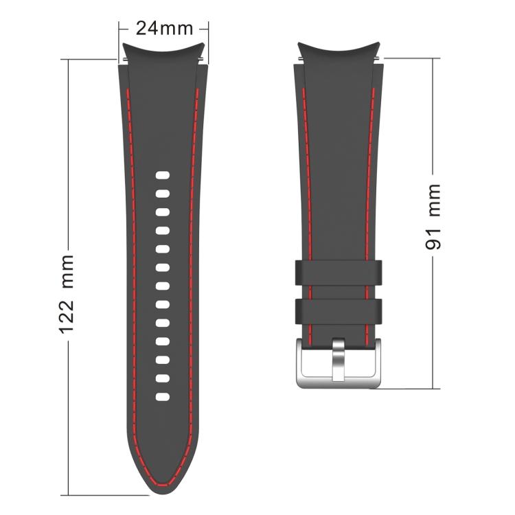 For Samsung Galaxy Watch4 / Watch4 Classic Silicone Stitching Watch Band