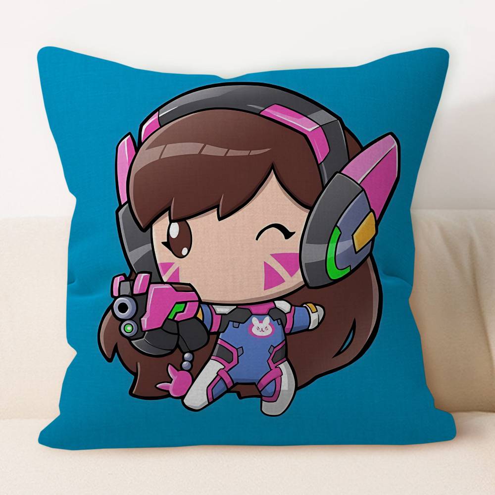 D.Va Cartoon Personalized Pillow Dust Cover Bedroom Kids Party Decoration Pillowcase Birthday Children Gift