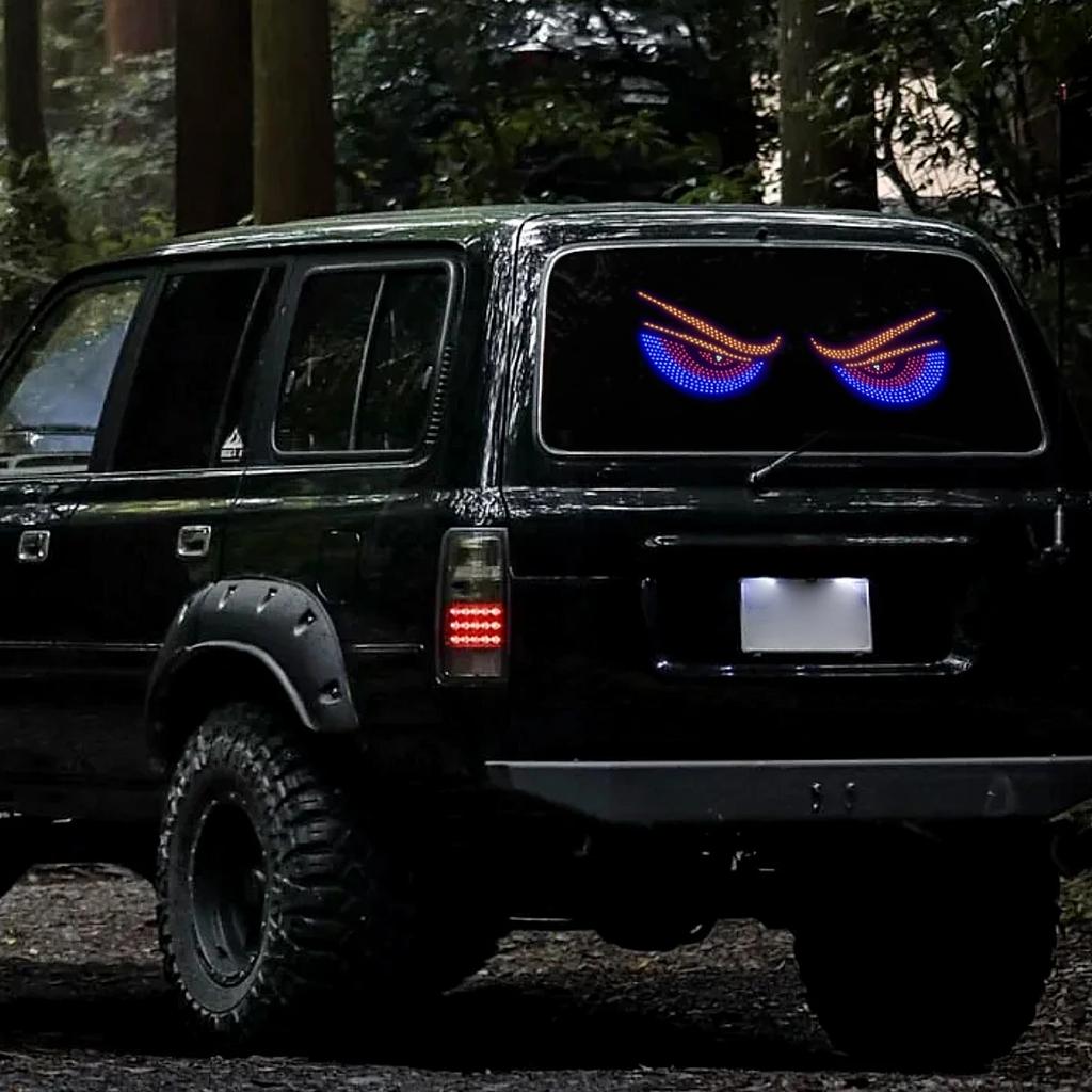 Car Devil's Eye, Car Lights Blink, Car Rear Window Decoration, Dynamic Display Screen, Emojis, Light Cards, Eye Lights parts