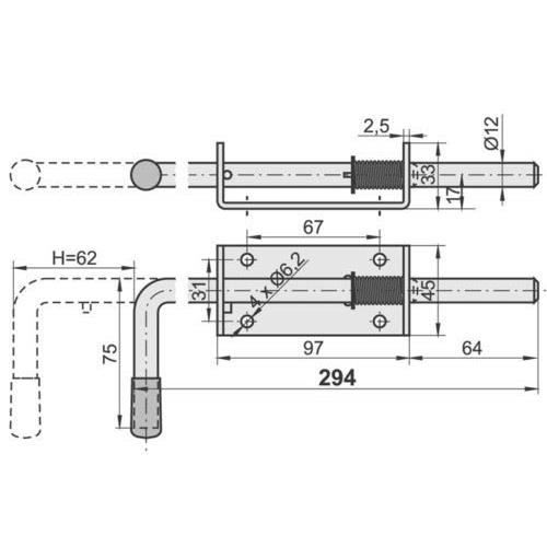 Türklappe KOTARBAU Türklappe mit Rückwand, aus rostfreiem Silber gefertigt, aus Kautschuk gefertigt, 300 mm