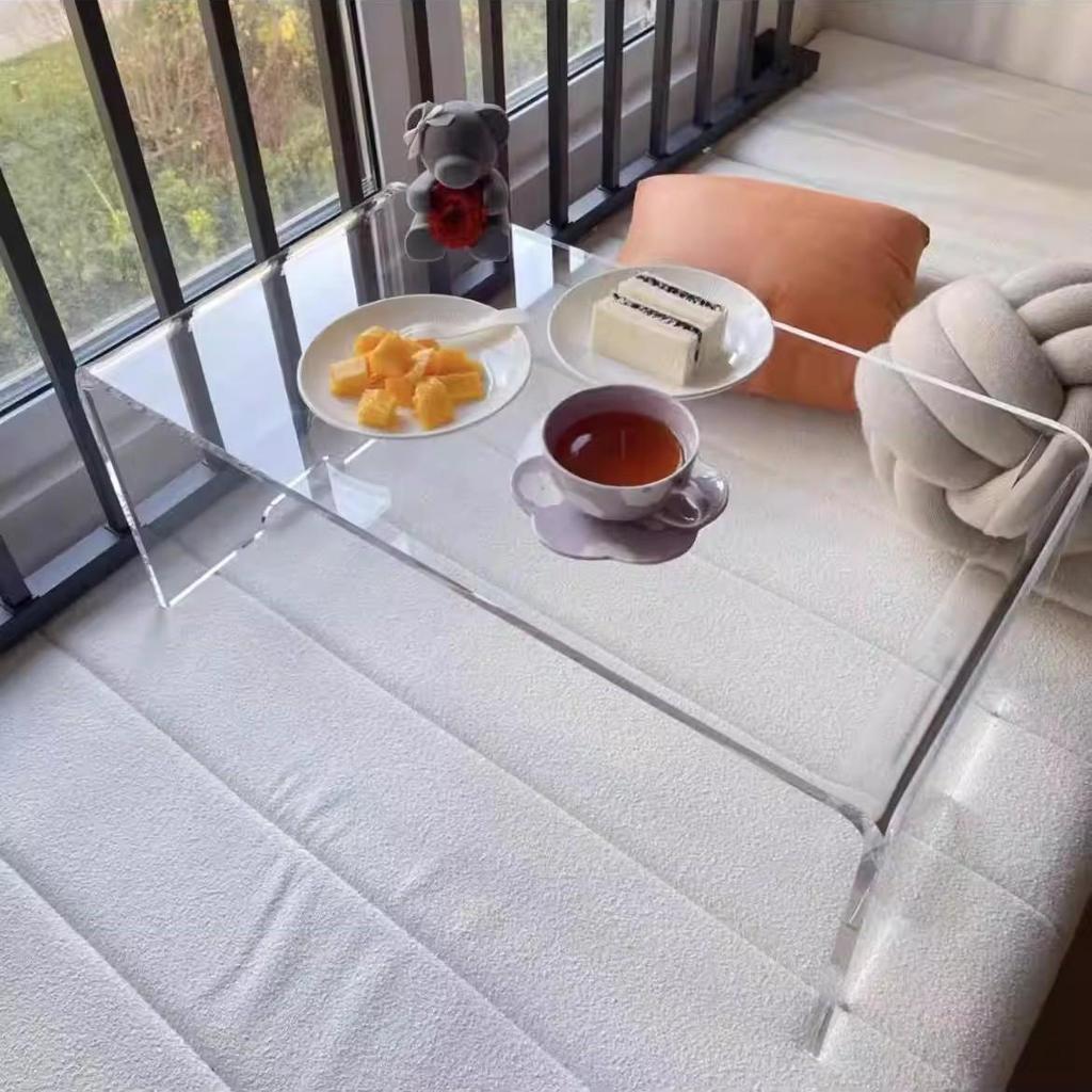 Transparent Acrylic Coffee Table - Nordic Side Table for Living Room, Bedroom, or Bay Window.