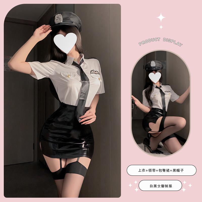 Sexy uniforme da hostess da capitano completo costume cosplay femminile desiderio puro live streaming host drag poliziotta cos suit nightclub