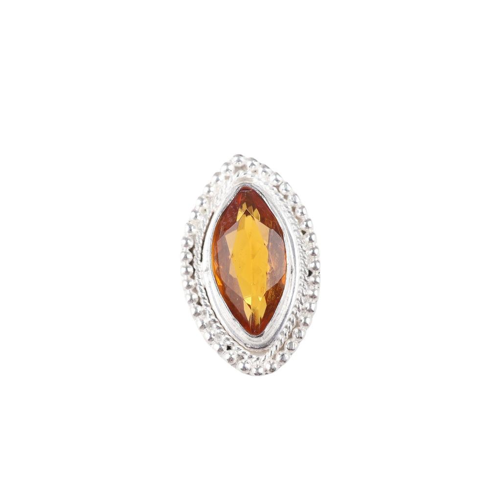 Natural Citrine Gemstone 925 Sterling Silver Trendy Jewelry Boho Ring For Gift RR-26-6