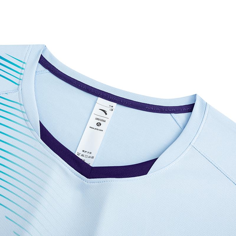 Anta Professional Quick-Dry Breathable Indoor Sports Suit Men Shorts Moonlight-Ice-Blue 952627207-4