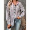 Autumn Women Casual Loose Plaid Shirt Fashion Top
