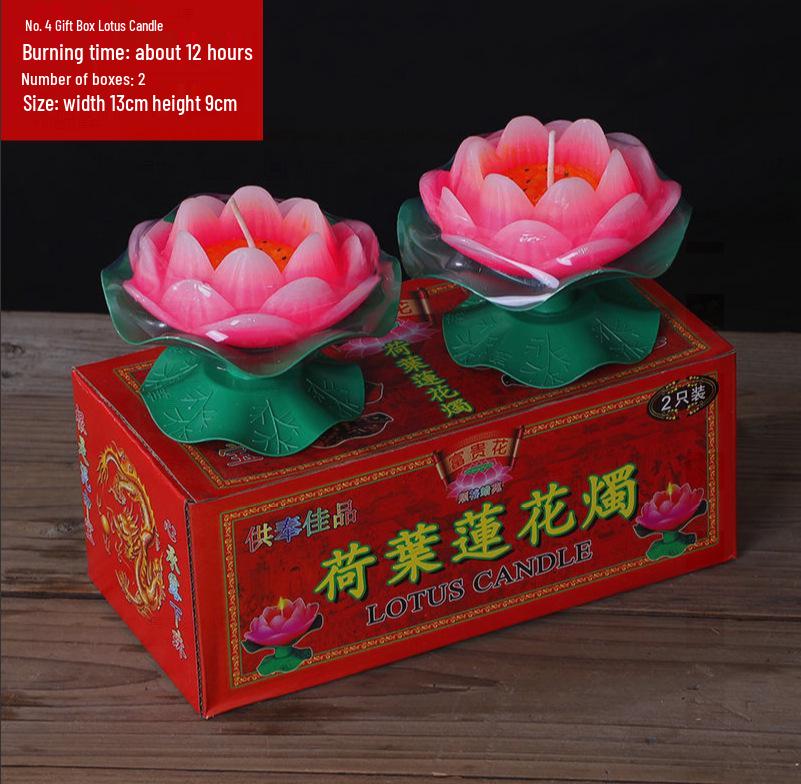 Lotus Lamp Candles: Red Floating Votive Lotus Candles Gift Box