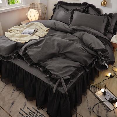 Copripiumino singolo e matrimoniale in stile principessa, quattro pezzi, spesso, gonna da letto, biancheria da letto