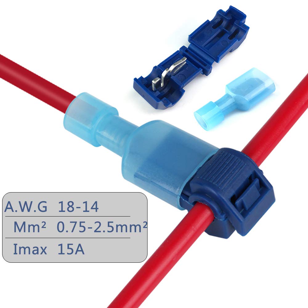 BESTU T-Shape Wiring Connector Branch Wire Connection Flat Terminal Electro Tap Wire Branch Connector