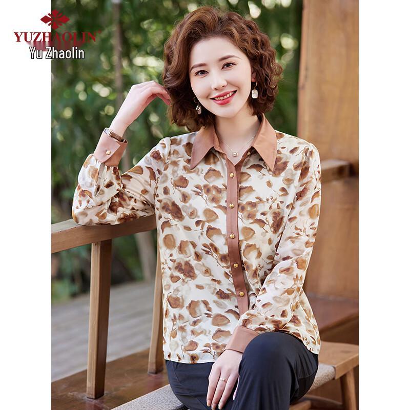 YUZHAOLIN Women s Elegant Floral Long Sleeve Blouse XL
