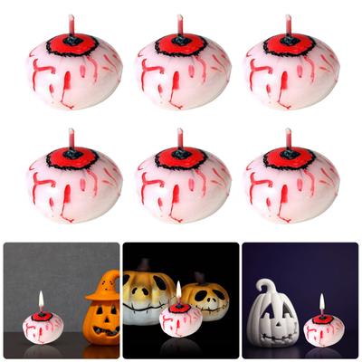 (Pack of 6) Halloween Candles Realistic Eyeball Floating Candles for Spooky Decoration Long Lasting Paraffin Wax