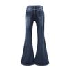 New product, Korean group ancient and spicy, fashionable and thin elastic flared pants, denim micro-pull pants for women