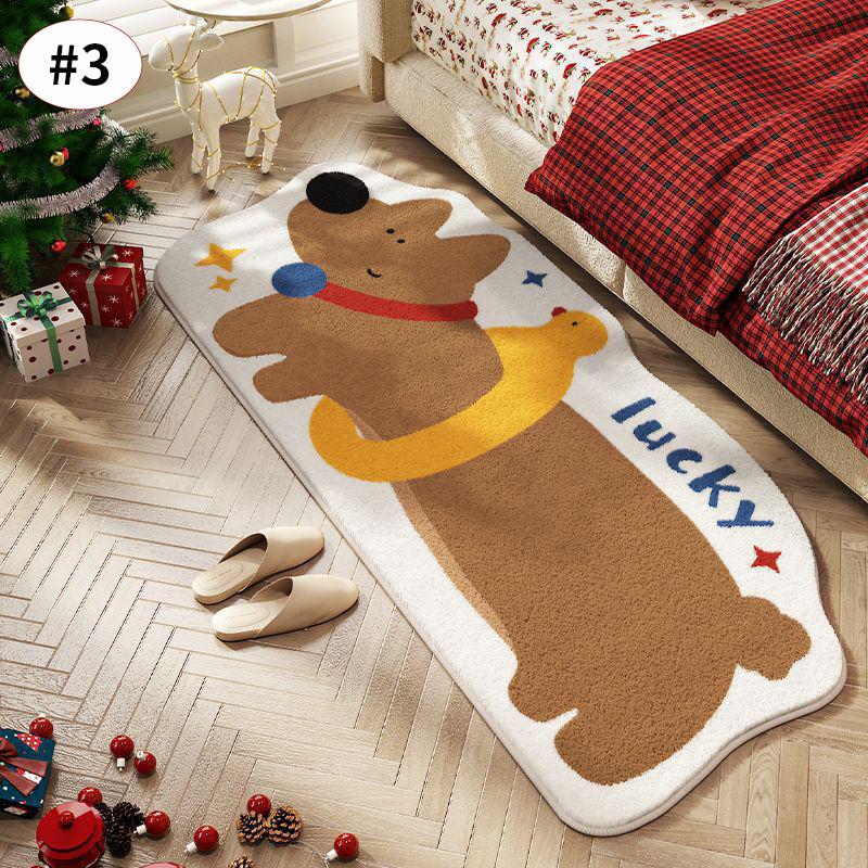 

Ковры из искусственного кашемира, рождественские украшения, ковер для спальни с изображением мультяшной собаки, коврики для пола из искусственного кашемира, мягкие нескользящие коврики для ванной M 40x120cm