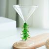 Christmas Tree Glassware Transparent Cocktails Drinking Glass Beverage Cup Festival Drinkware for Holiday Parties