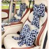 Bow Leopard Print Car Headrest Car Seat Decoration Neck Pillow Protection Pillow Plush Comfortable Seat Cushion Lumbar Support