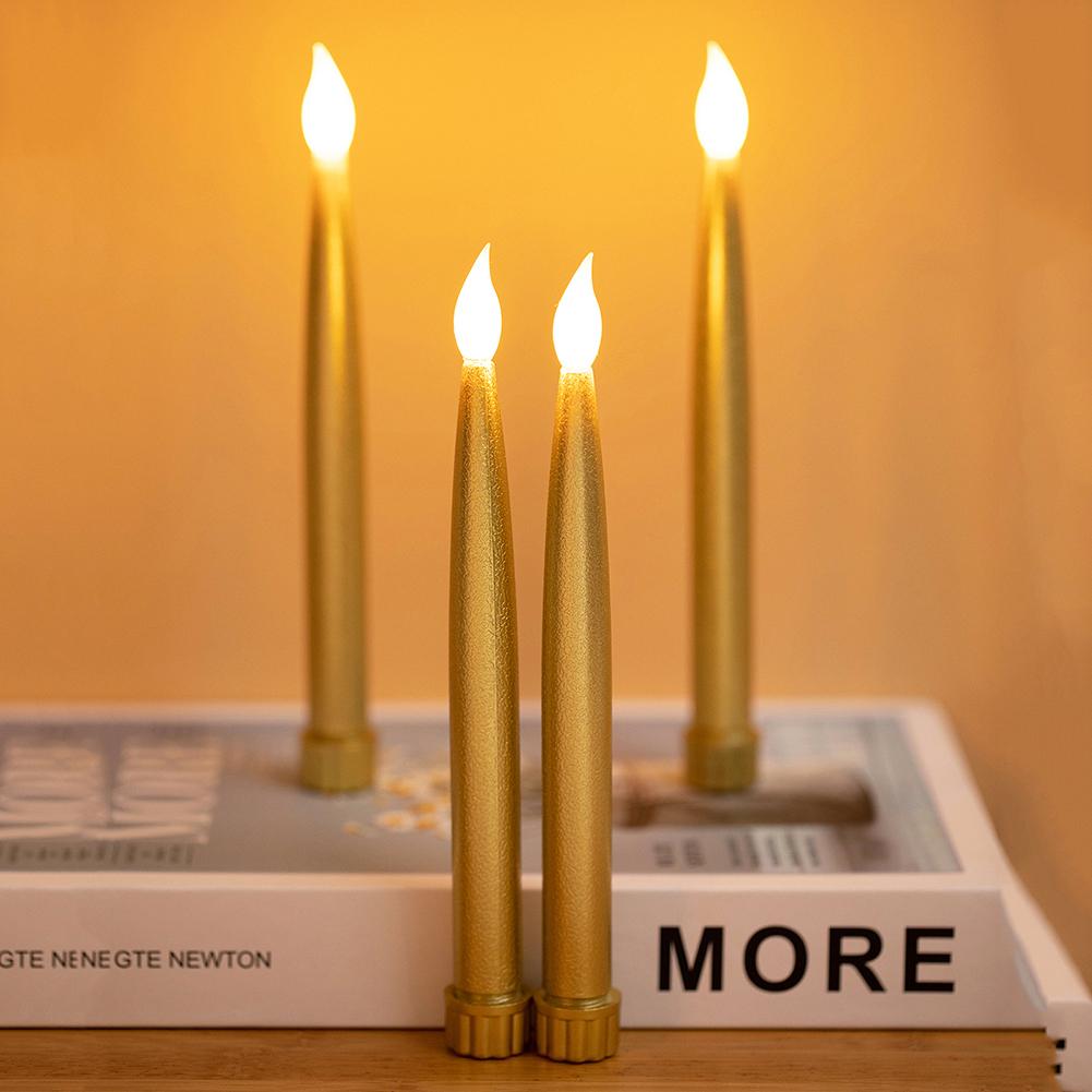 2pcs Long Candle Light Table Decorations LED Electronic Candle Lights Battery Powered Electronic Candle Lamp for Party Christmas