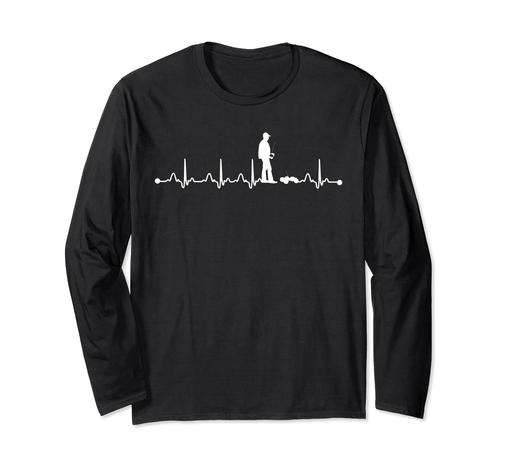 

Heartbeat ECG Shirt RC Car Heartbeat Love Gift Long Sleeve T-Shirt чёрный