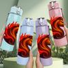 1PC Fiery Red Horse Head Art 750ml Color Plastic Sports Water Bottle Leakproof Flip Straw Lid Suitable for Sports Office Home Use