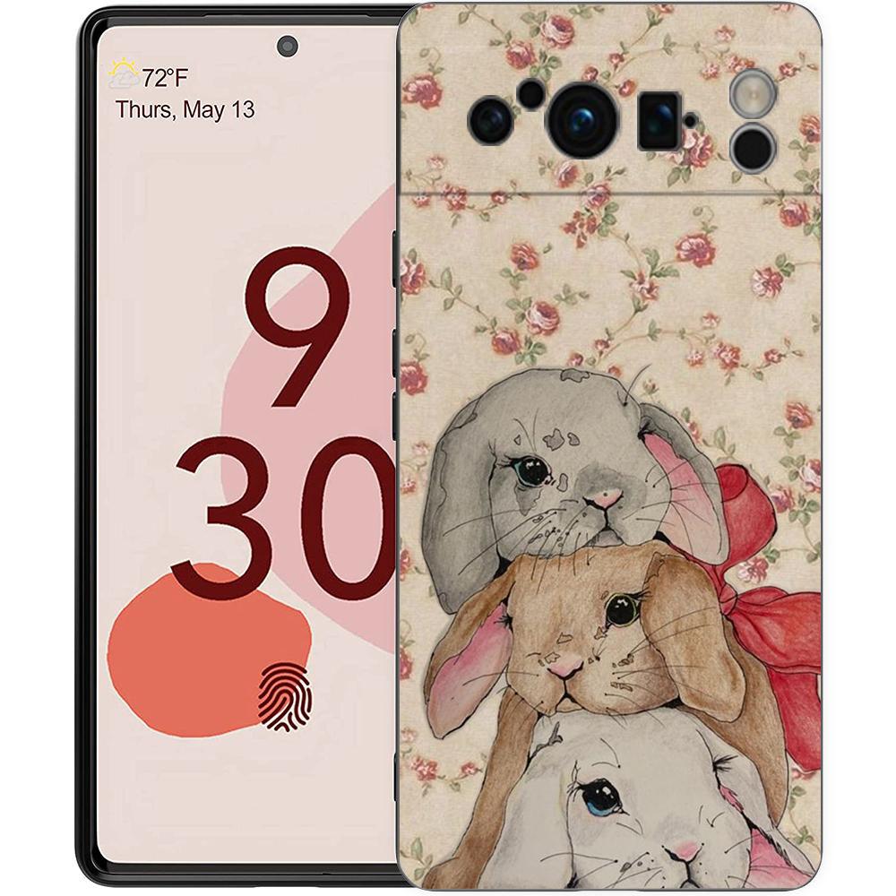 

Ink And Wash Painting Rabbit Art Phone Case Cover for Google Pixel 10 9 8 7 6 7A 6A Pro Shockproof Soft TPU 9 Pro XL Shell Capas Pixel 10 Pro
