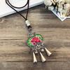 Retro Long Fashion Classical Embroidery Fringed Necklace Temperament Wind Chimes Pendant Miao Sweater Chain Accessories