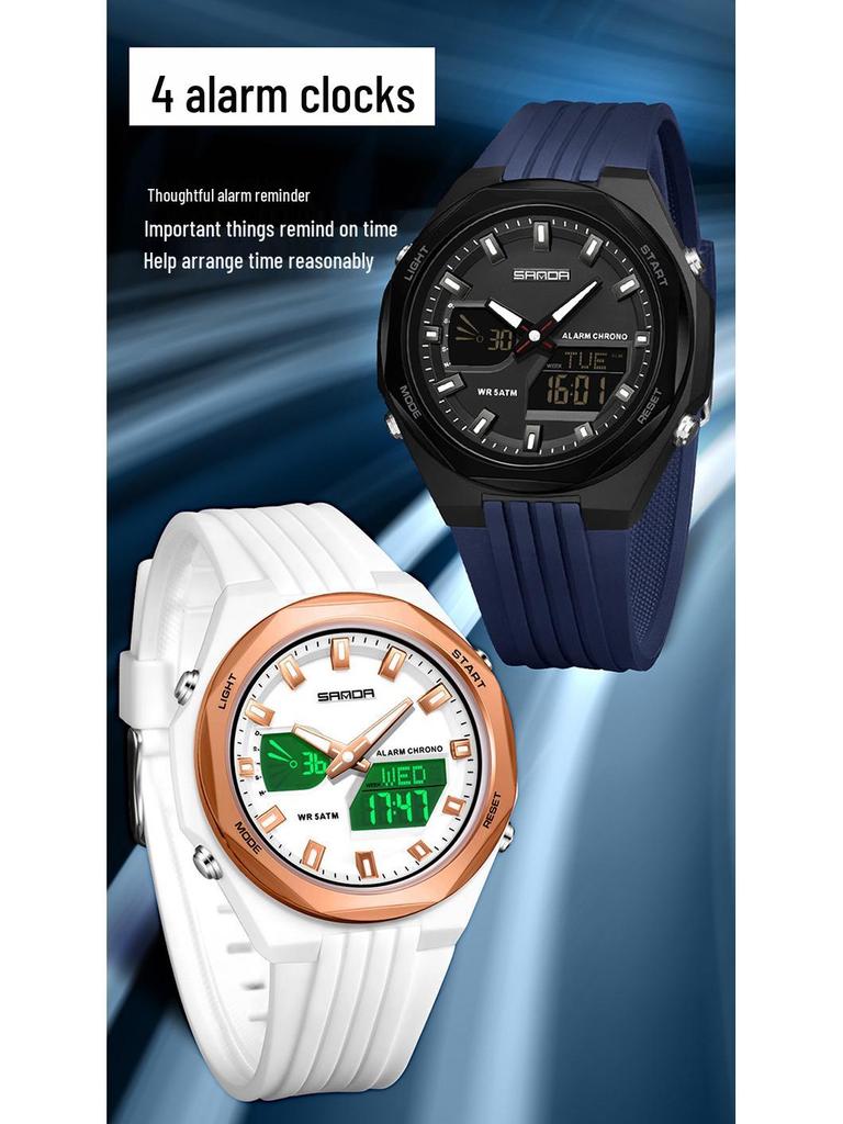 SANDA Sports Watch: World Time, Multifunctional Chronograph, Waterproof, Unisex
