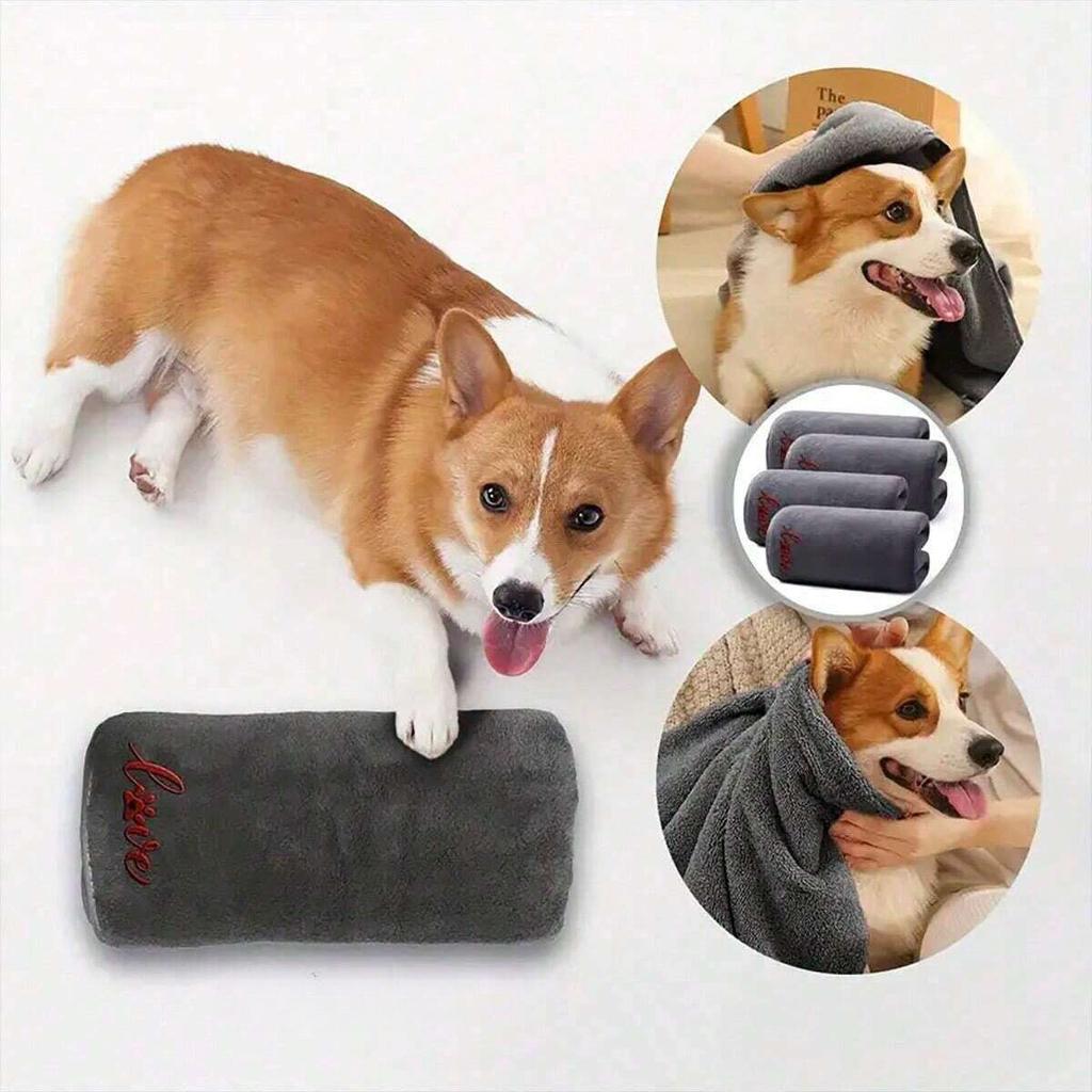 1/2pcs Quick Drying Dog and Cat Towels Soft Fiber Towels Bath Towel Pet Bathrobe Covenient  Cleaning Towel Pet Supplies