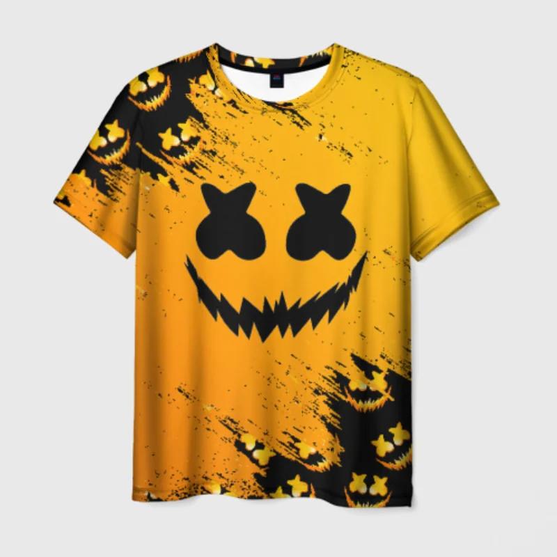 Men's Street Fashion T-Shirt Short Sleeve Hip Hop Print T-Shirt