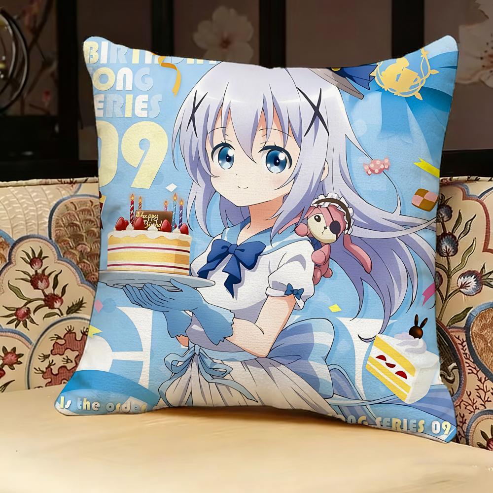 Anime Chino K-Kafu Pillow Case Pillowcase, Double-Sided Printed, Sofa Cushion, Bedroom Headboard Pillow