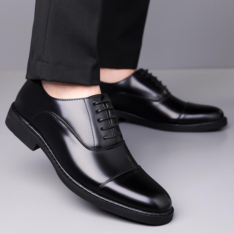 Hot selling men's leather shoes Leisure business and comfortable styles Groom's wedding party Plus Size Derby shoes