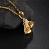 Hip Hop Luxus Goldene Handschuhe Anhänger Boxen Edelstahl Charme Halskette Herren Damen Schmuck