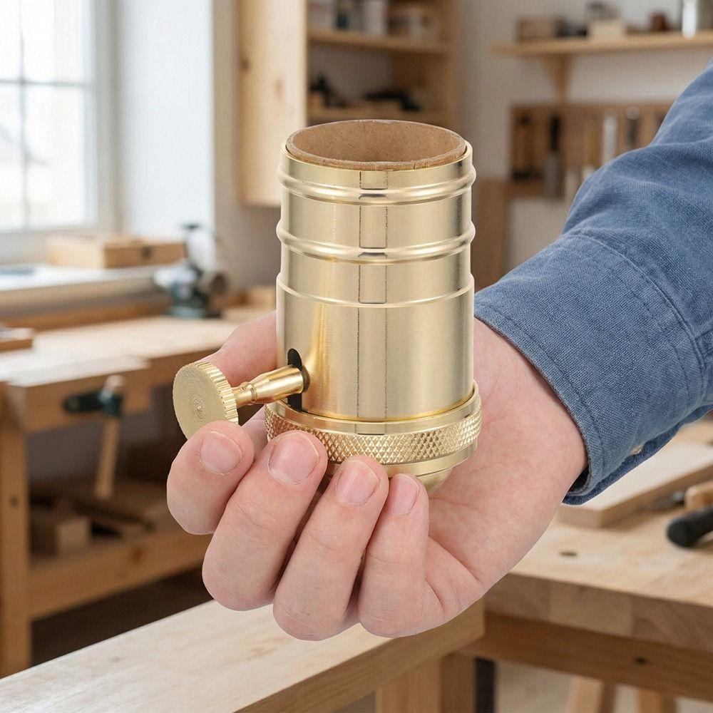 Vintage Style Lamp Socket Holder Antique Brass Retro Copper Lamp Holder Screw-in Type Double Ring Light Socket