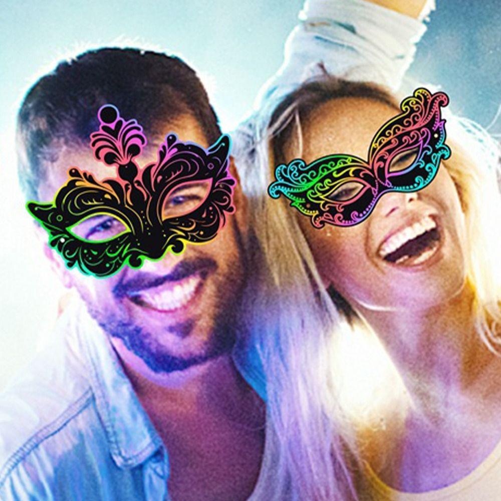 

Half Face Carnival Mask Scratch Card DIY Eye Mask Kids Gifts Cosplay Mask Party Favors 8pcs