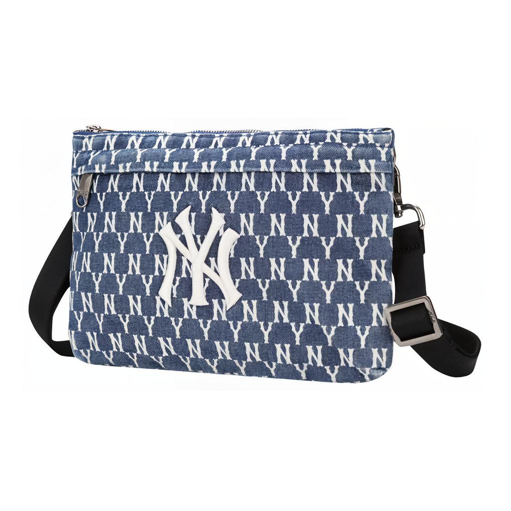 New MLB Denim With Polyester Shoulder Bag, Crossbody Bag Regular Unisex Denim Blue 32BGDX011-50U