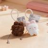 Handmade Mini Sleepy Little Rabbit Plush Toys Soft Fluffy Cartoon Pearl Chain Bunny Hanging Doll Lovely Keychain Bags Decor
