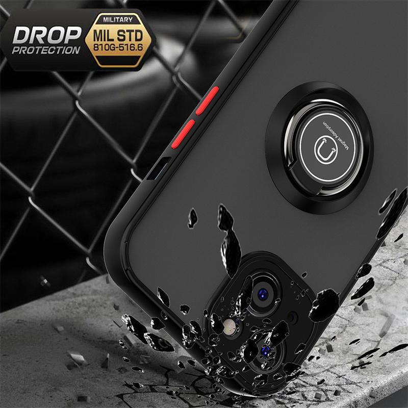 Matte magnetische Ring-Handyhüllen für iPhone 16 13 12 11 Pro Max Mini 16E Stoßfeste Hülle für iPhone 15 14 Pro Max 16 Plus Hülle